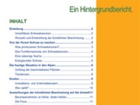 Künstliche Beschneiung im Alpenraum - Ein Hintergrundbericht