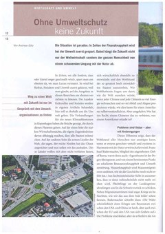 Ohne Umweltschutz keine Zukunft