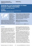 Exploring the Local Sustainability of a Green Economy in Alpine Communities