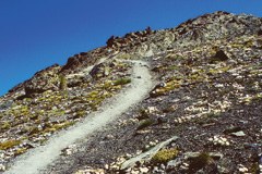 Sentiero in salita per il turismo alpino sostenibile