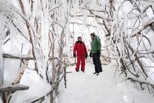 Coni di ghiaccio e innevamento a fune