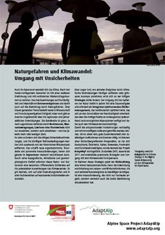 AdaptAlp - Dangers naturels et changement climatique: gérer les incertitudes